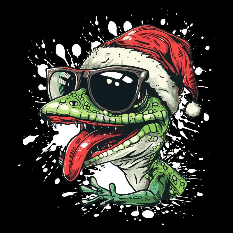 Echse Weihnachten Lustig Gecko