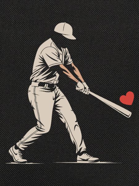 Silhouette Batter Baseball Valentines