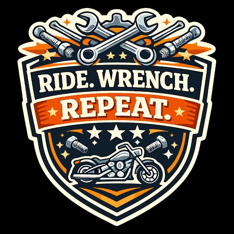Ride Wrench Repeat Motorcycle Patch