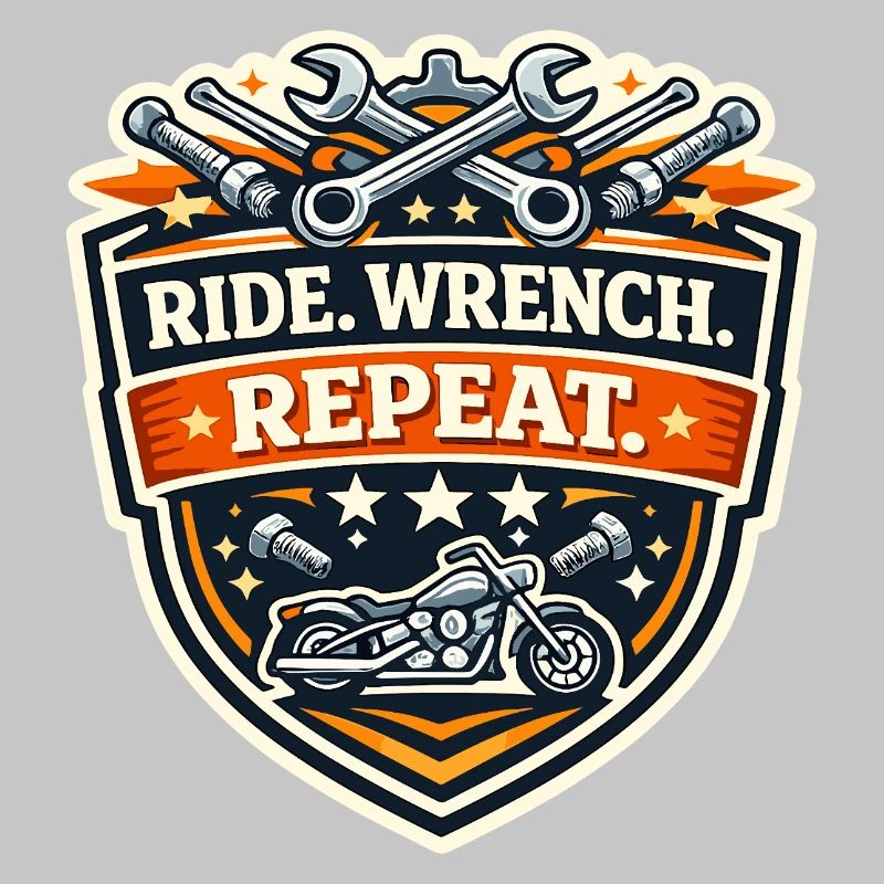 Ride Wrench Repeat Motorcycle Patch