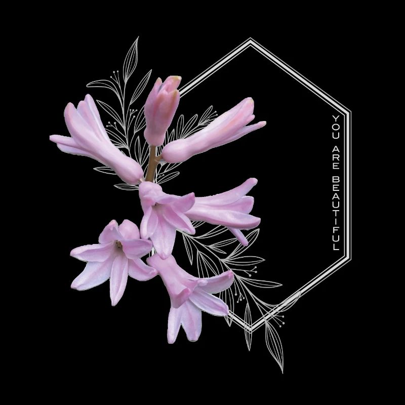 Du bist wunderschön – elegantes rosa Blumendesign