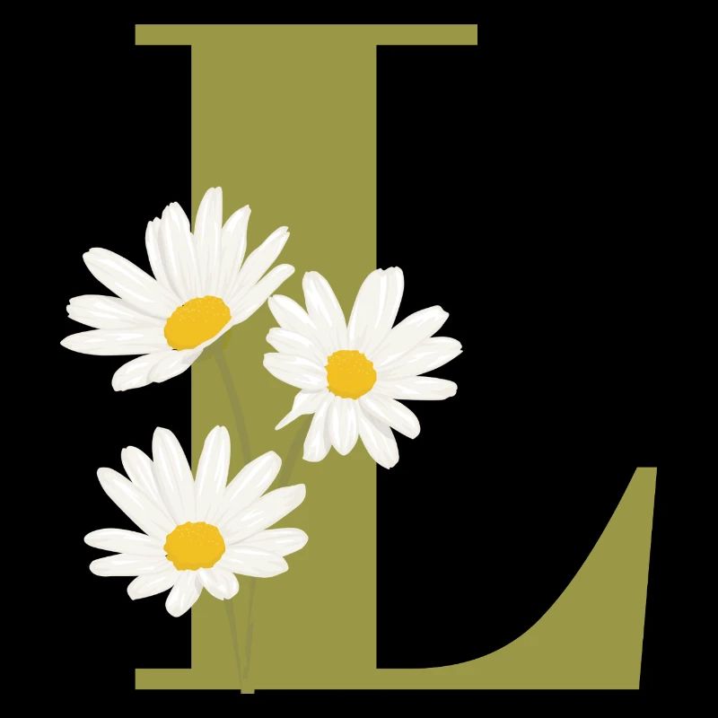 Buchstabe l Grüne Gänseblümchen