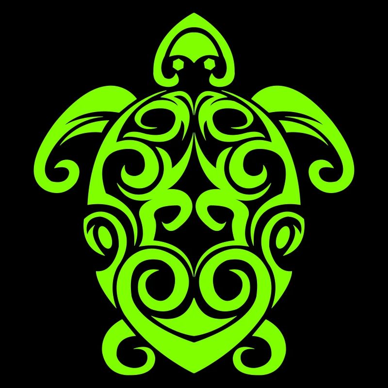 Glowing Turtle Tribal Pattern