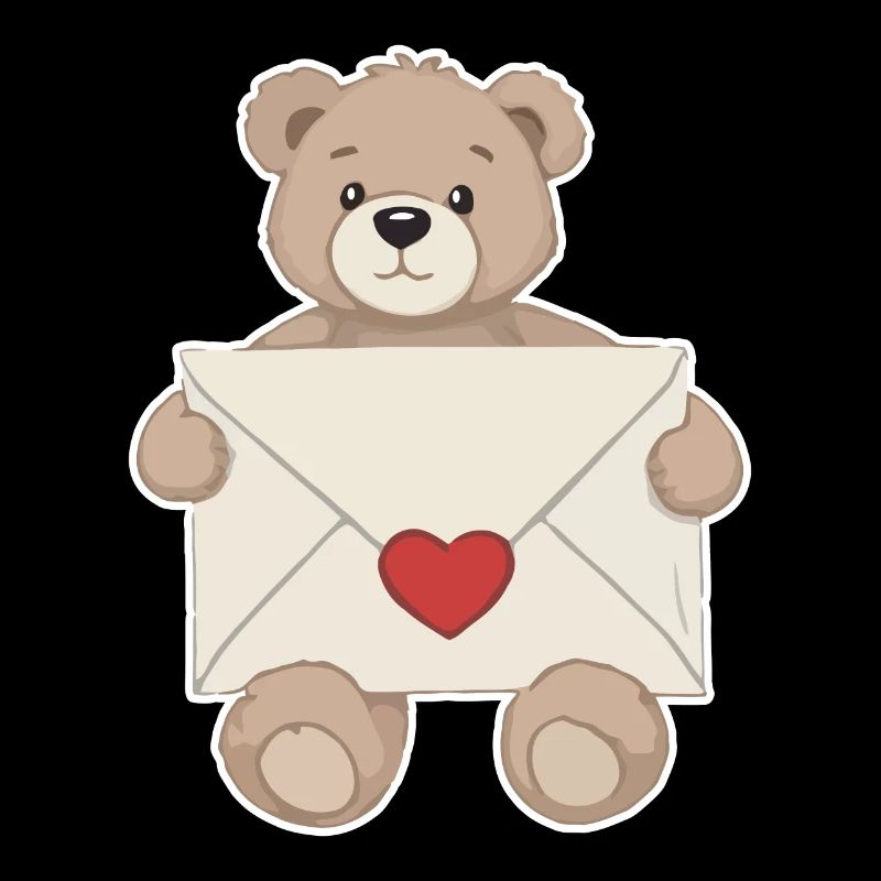 Teddybär mit Liebesbrief Herz Liebe