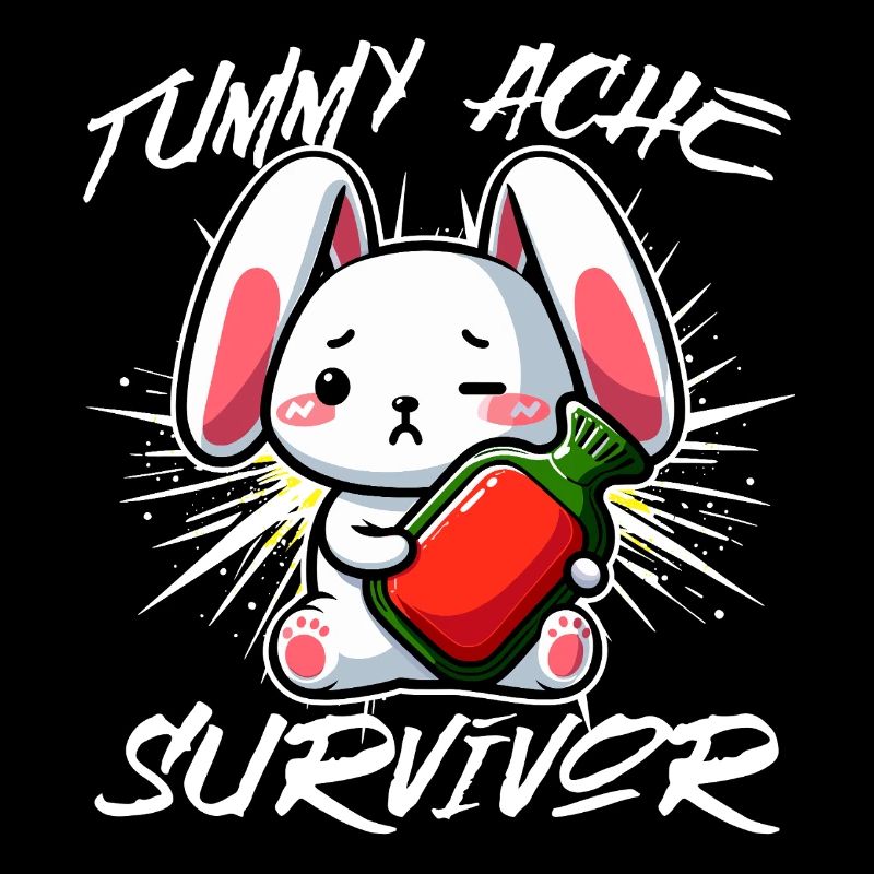 Survivant des maux de ventre - Conception de lapin mignon