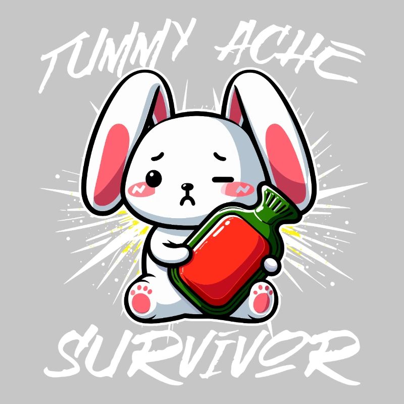 Survivant des maux de ventre - Conception de lapin mignon
