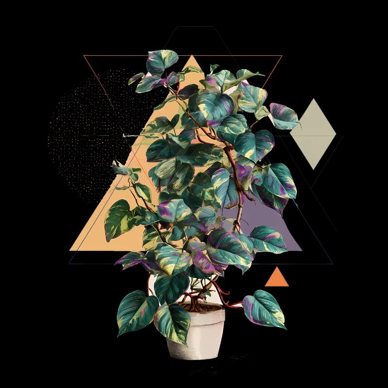 Philodendron Variegata – Geometrisches Pop Art
