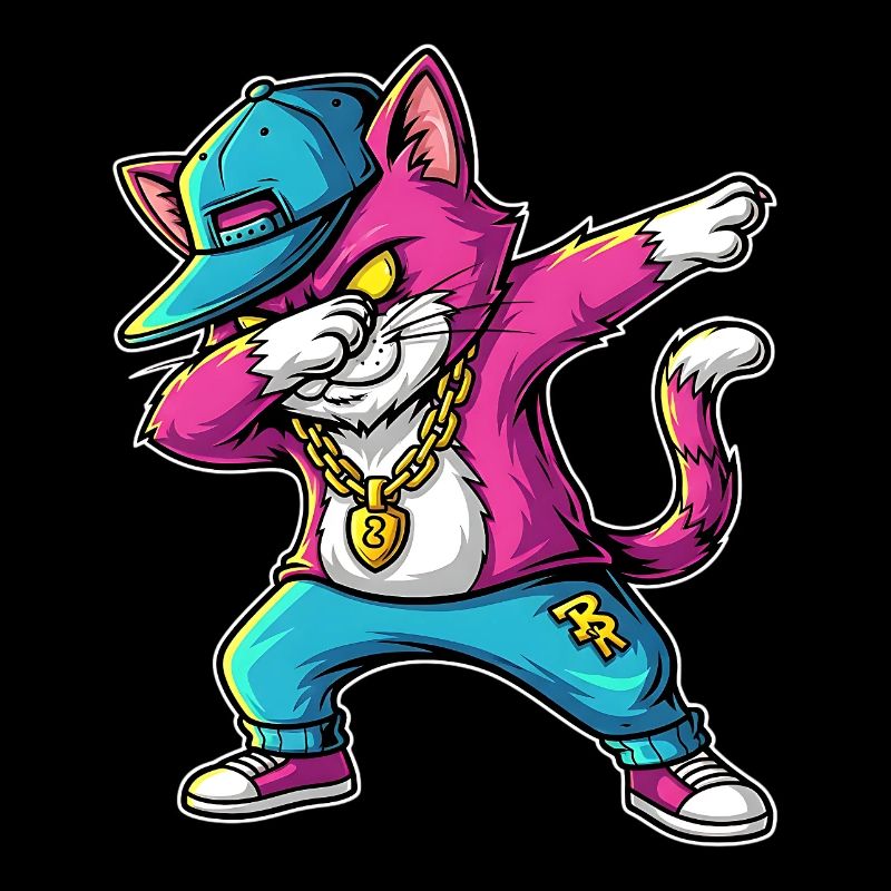 Dab Katze Streetstyle Humor Statement