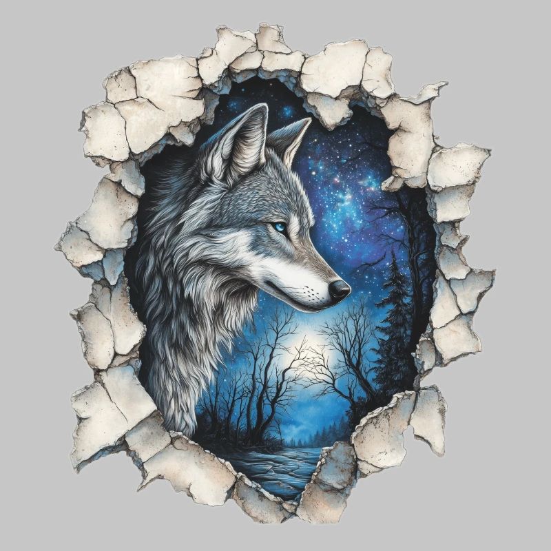 Wolf mit Sternen