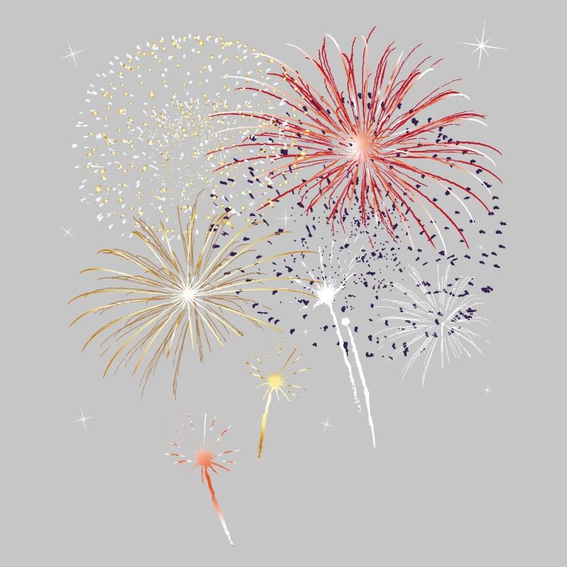 Silvester. Beautiful firework with stars.