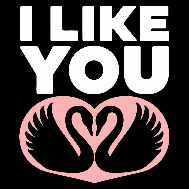 Romantisches Schwanenpaar mit I Like You