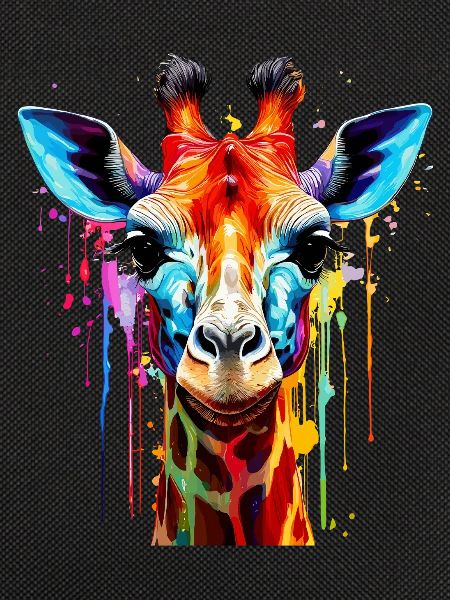 Lebendige Giraffe Farbexplosion