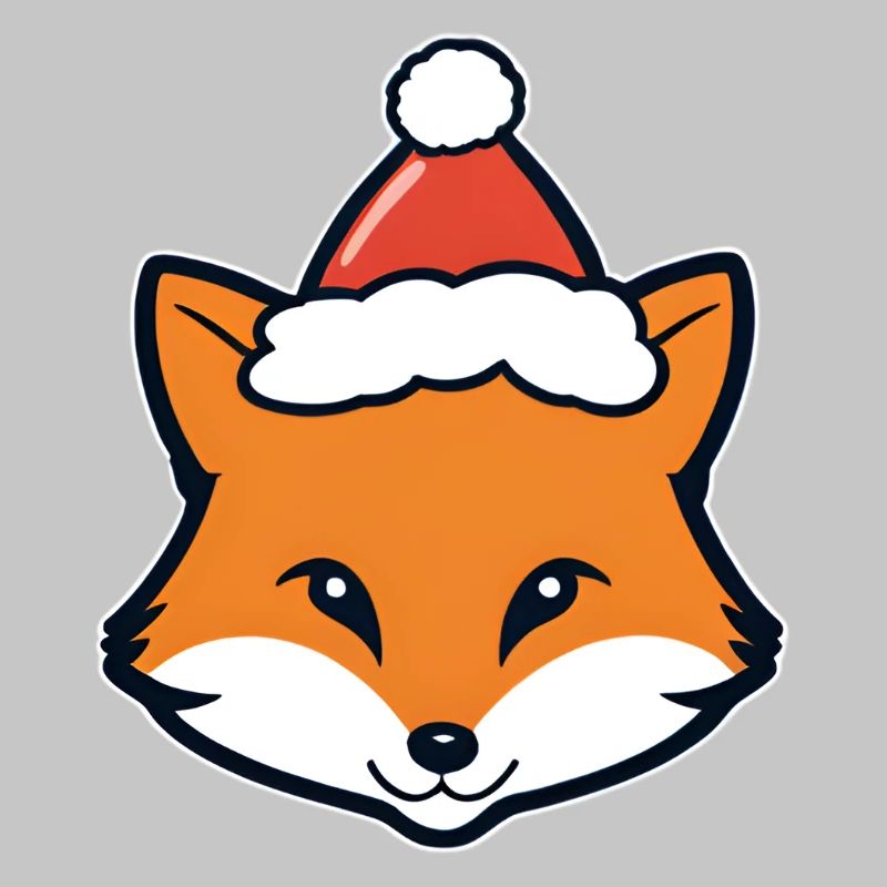 Fuchs im Weihnachtshut