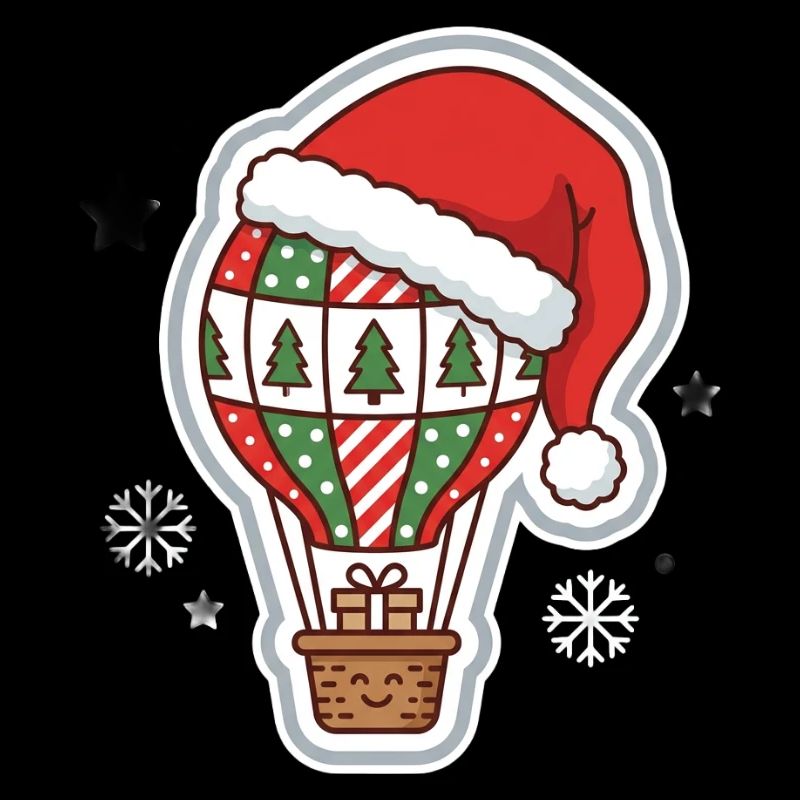 Montgolfière avec design de chapeau de Noël
