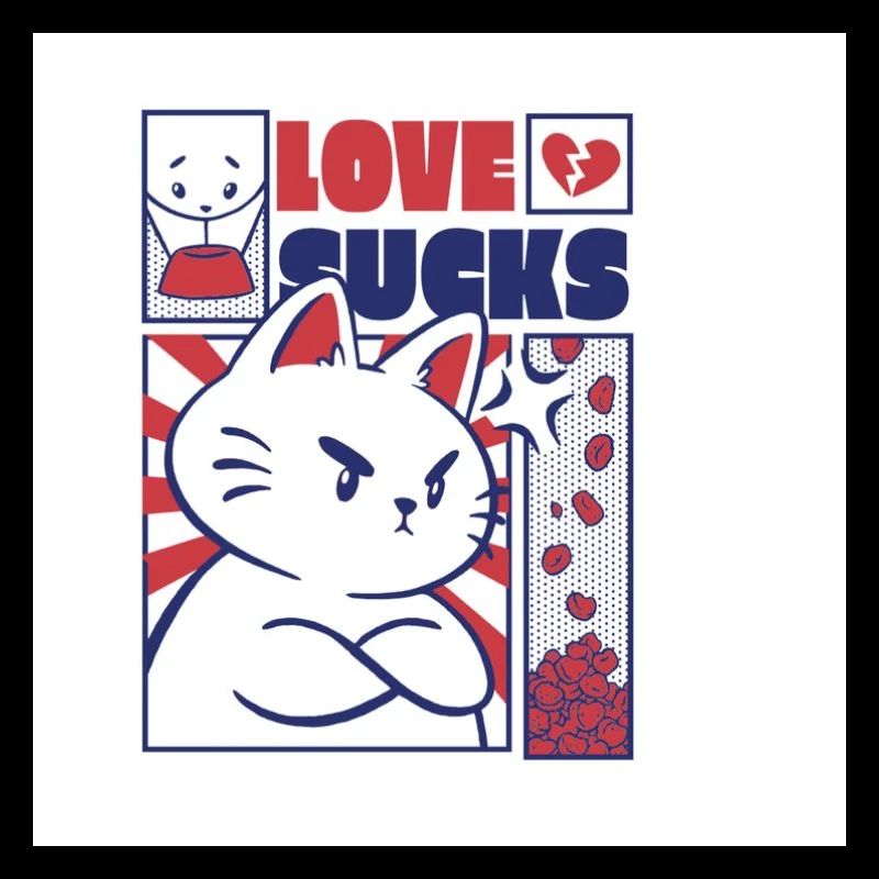 Mutige Katze mit Liebe ist Statement