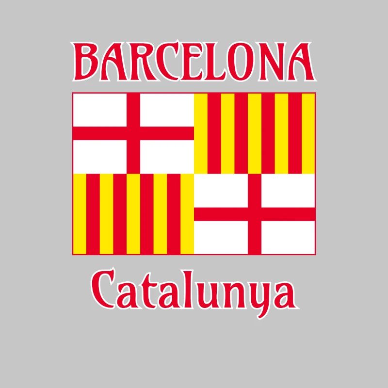 Drapeau de Barcelone en rouge, blanc et jaune