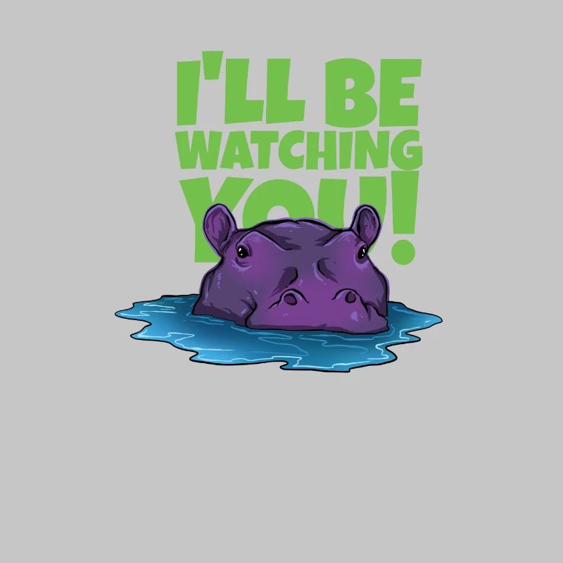 Funny hippopotamus with text