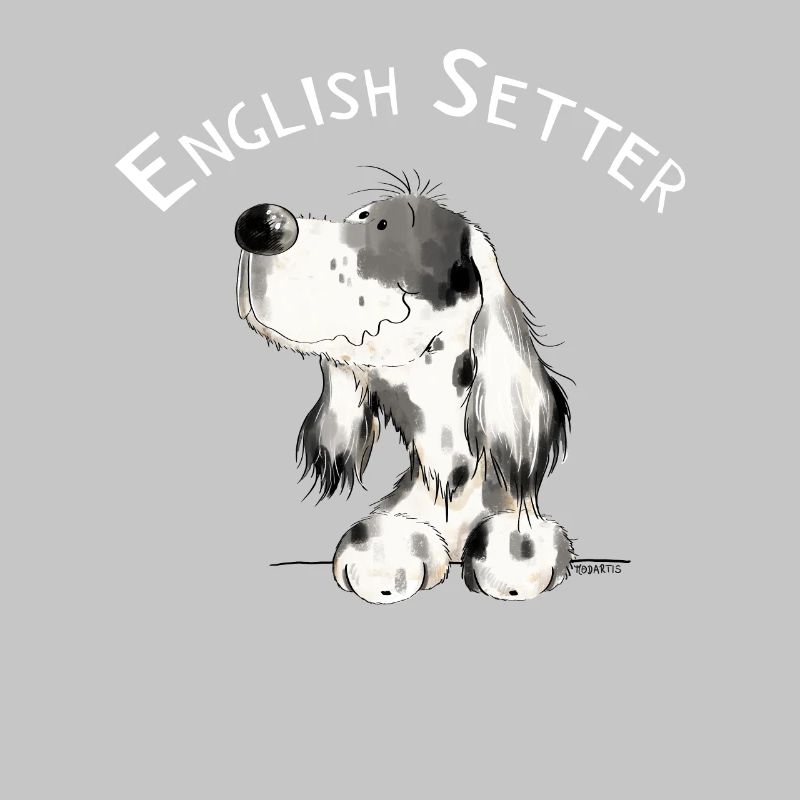 Happy Englischer Setter I Hunde Comic Geschenk