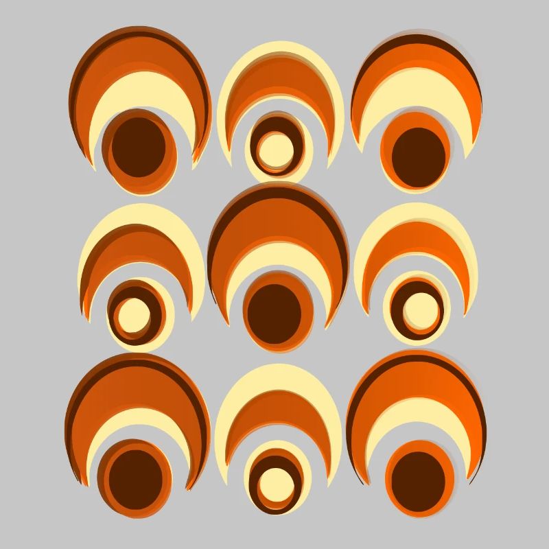 60s 70s Retro Pattern Circle Style Pattern