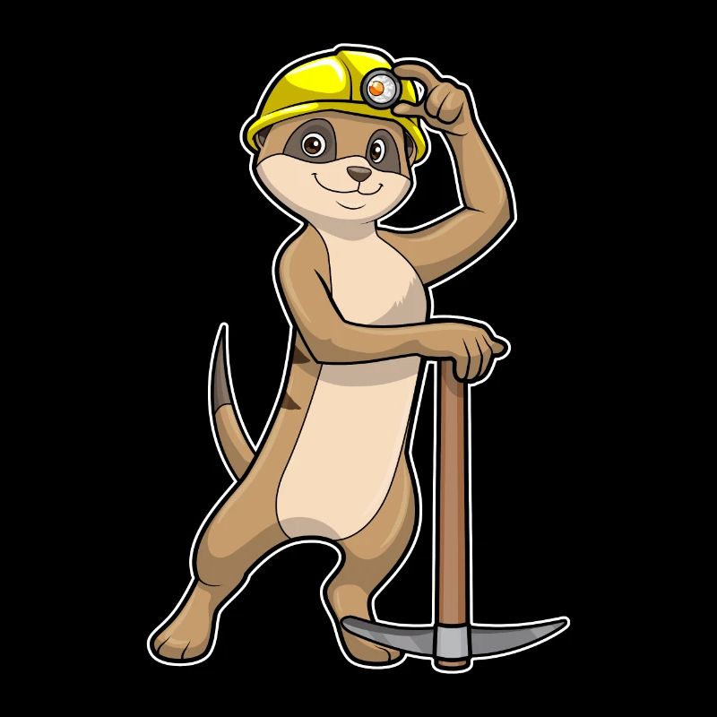 Suricate comme mineur avec pioche