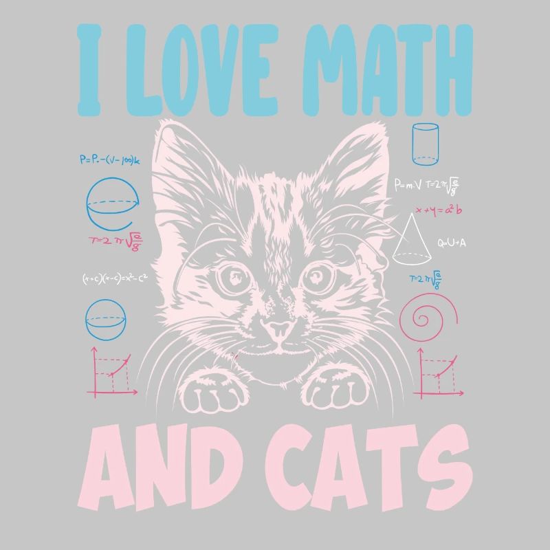 Math Kitty Katze Ich liebe Mathe und Katzen Mathe Lehrer