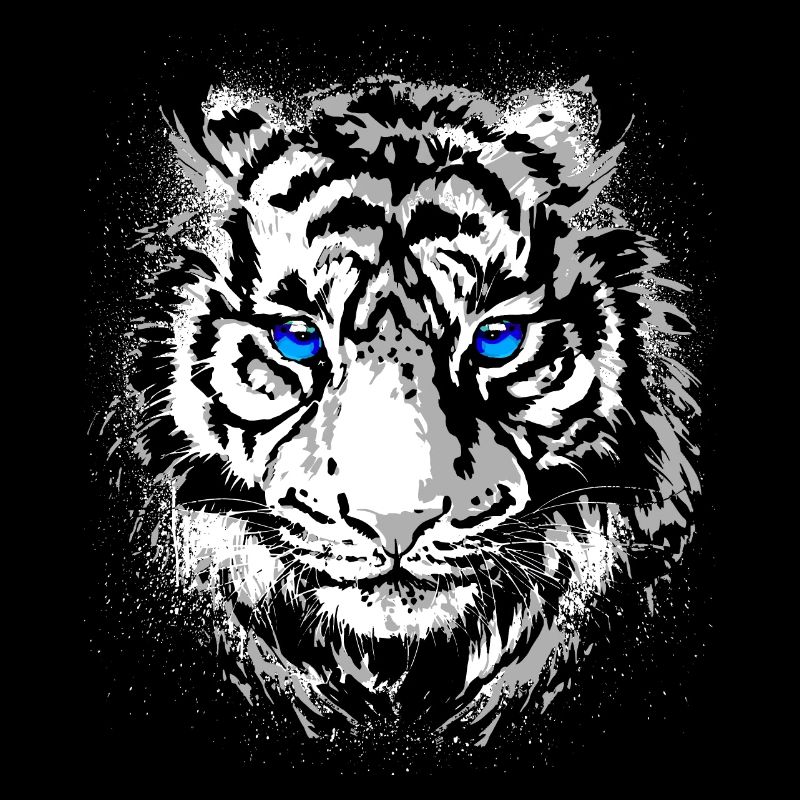 Tiger Head - White Tiger - Cat Wildcat