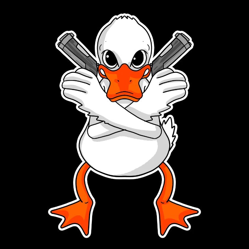 Ente mit Pistole