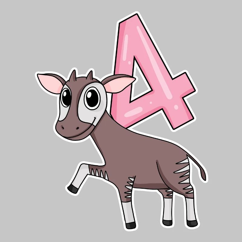 Mädchen 4 Jahre alt Okapi 4. Geburtstag Geschenk