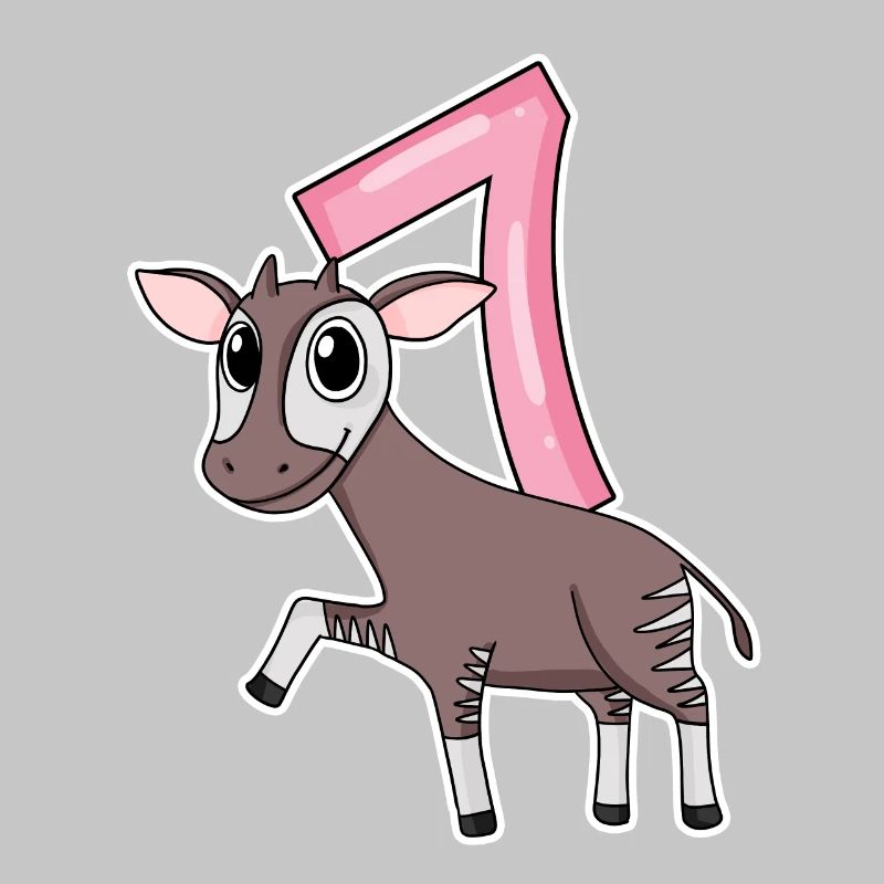 Fille de 7 ans Okapi cadeau de 7ème anniversaire