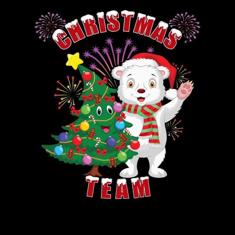 Christmas polar bear with Christmas tree