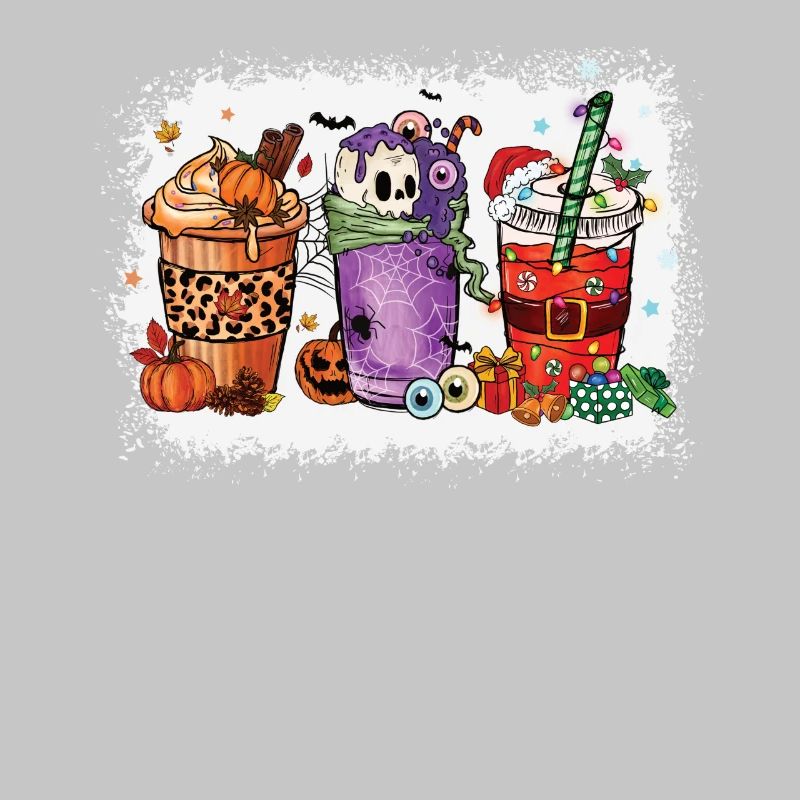 Coffee Cups Hallothanksmas Bleached