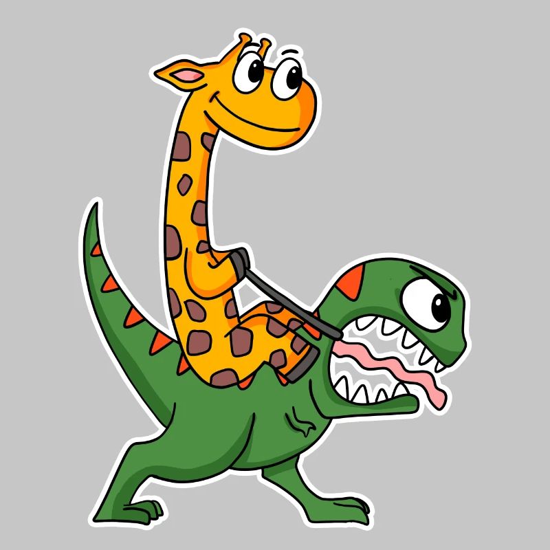 Giraffe and Dinosaur