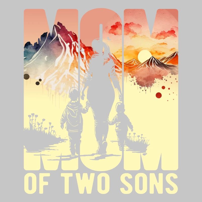 Mutter mit zwei Söhnen Muttertag Berge Mama Kind