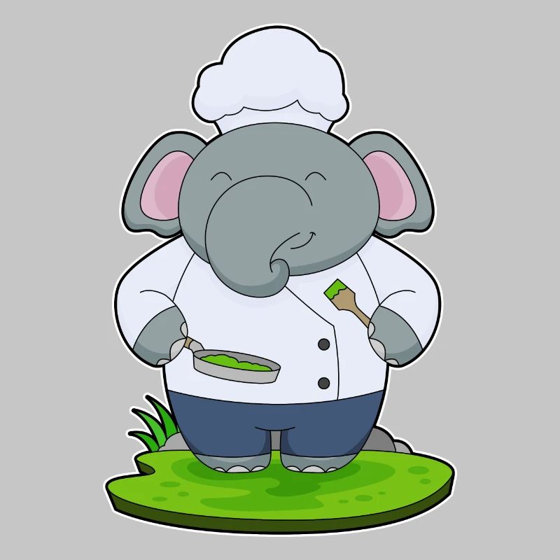 Cuisson à la poêle de cuisson d’éléphants
