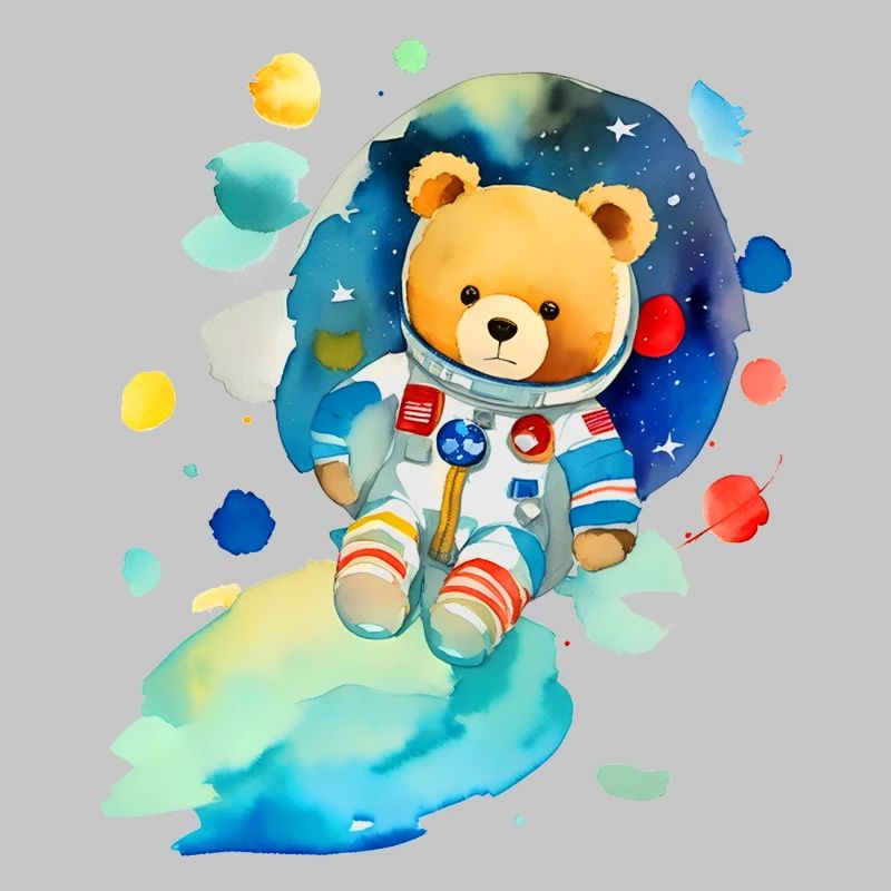 Ours en peluche dans l’espace