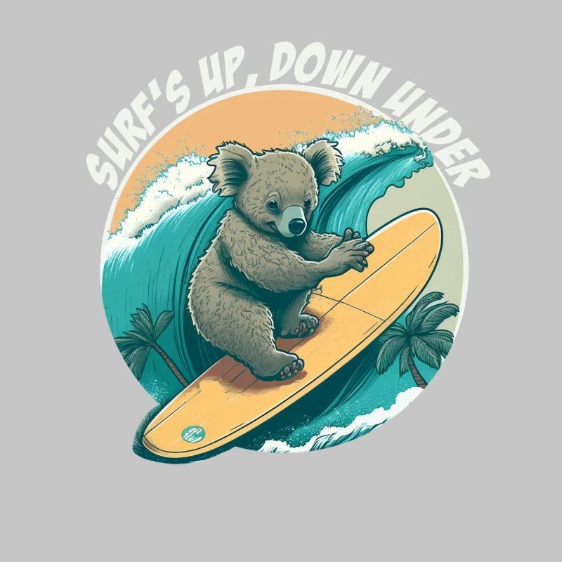 Down under surfing koala bear