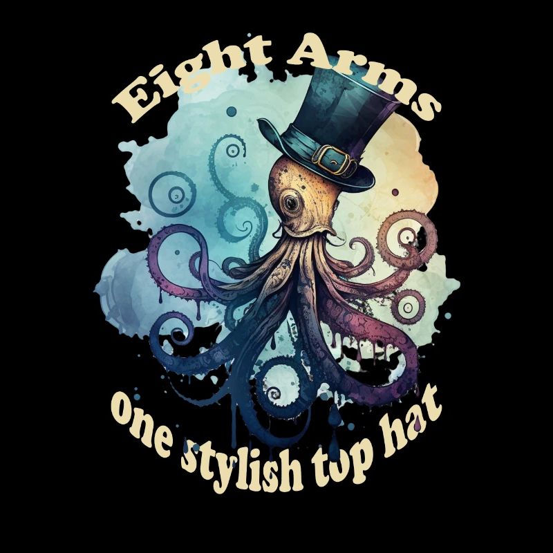 Acht Arme ein stylisher Hut Krake