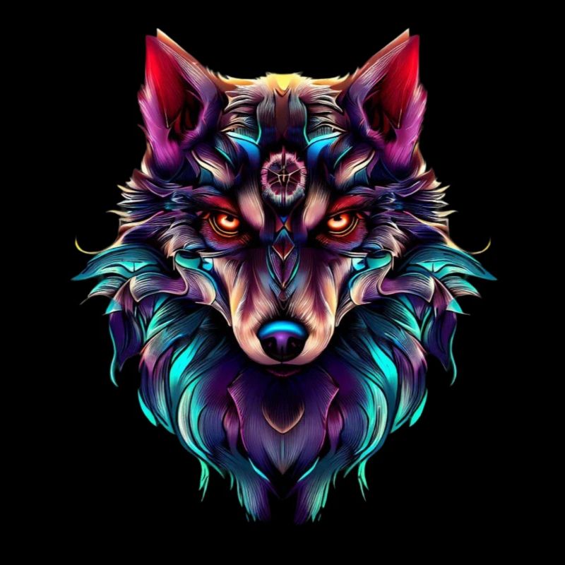 Wolfskopf Synthwave Wolf