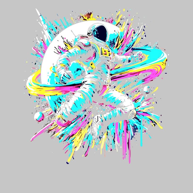 astronaute, coloré, couleur, explosion, graffiti, espace
