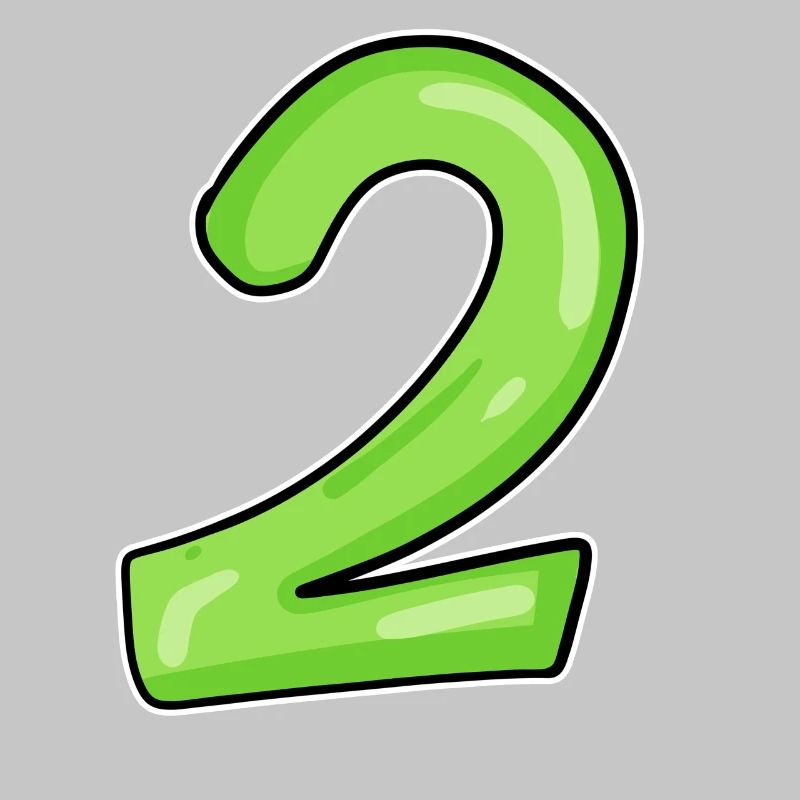2 - Numéro - Numéro Deux - 2 vert