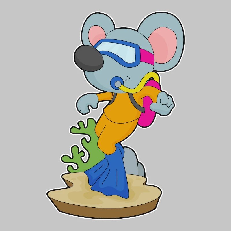 Souris Plongeur Bouteille d’oxygène Plongée