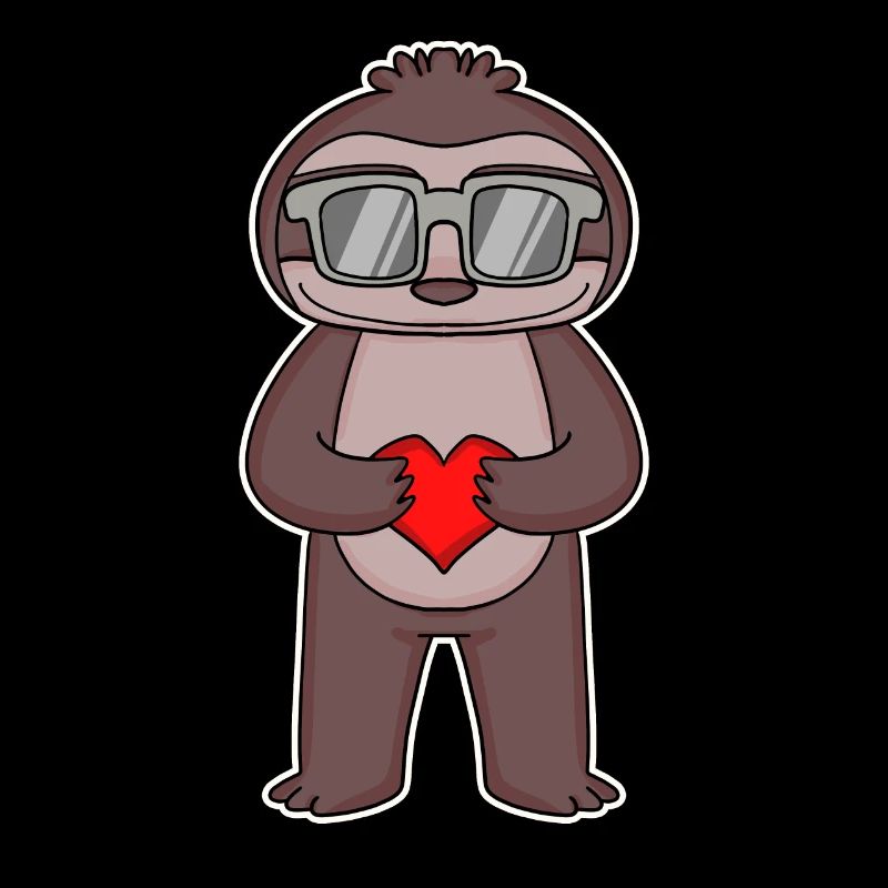 Faultier mit Herz und Brille