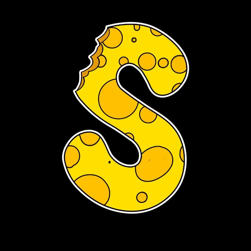 Lettre S - Lettre initiale S - Motif fromage