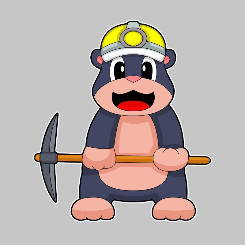Mole, Miner, Pickaxe, Mining