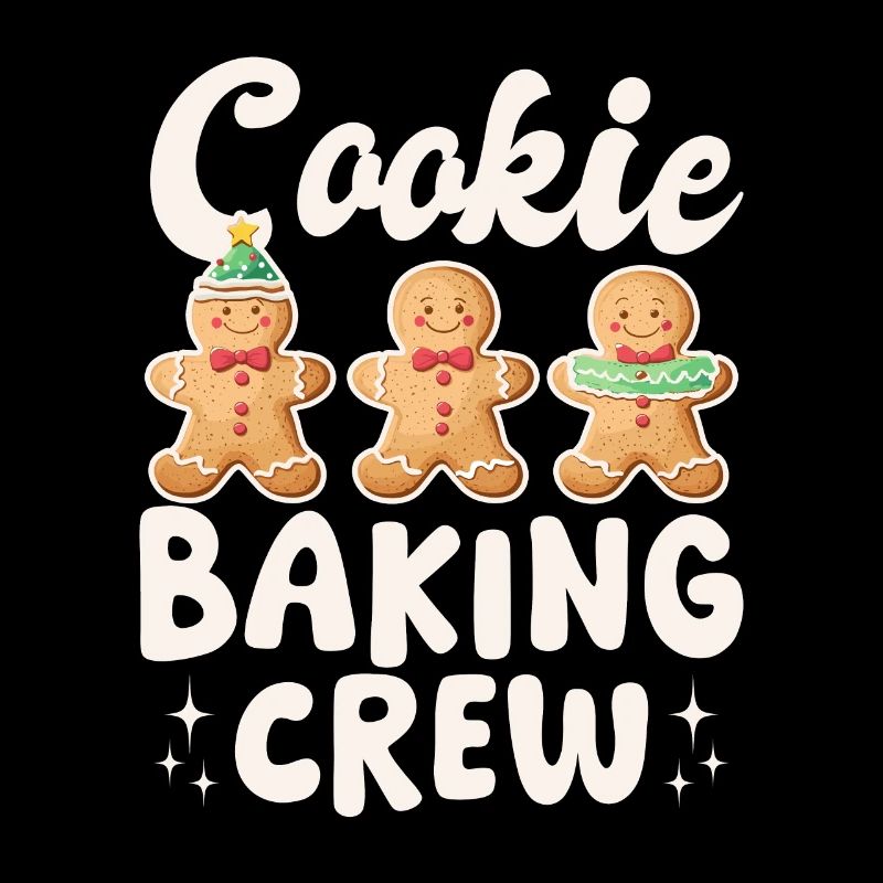 Équipe de cuisson de biscuits au pain d’épice de Noël drôle