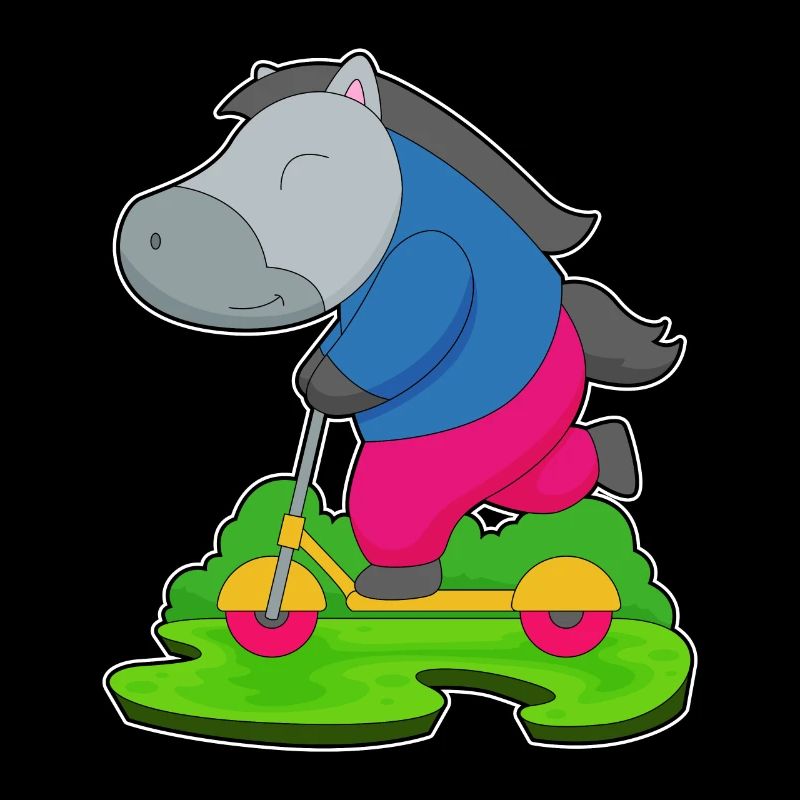 Pferd Tretroller