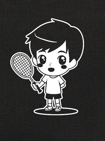 Badminton Kid Cartoon