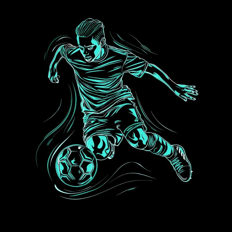 Fußballjunge Zeichnung