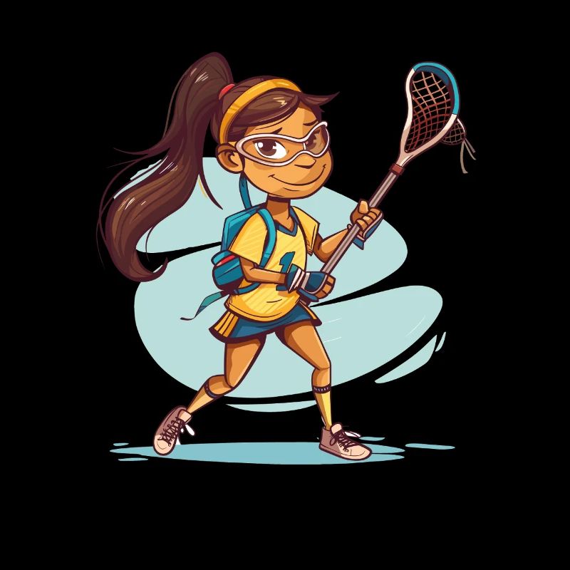 Cartoon Lacrosse Mädchen