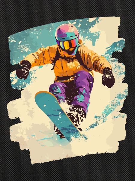 Snowboarder powder snow